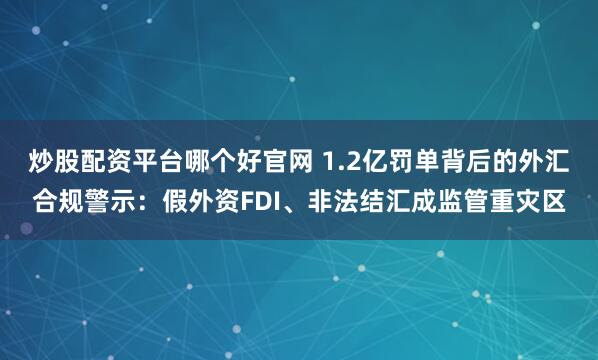 炒股配资平台哪个好官网 1.2亿罚单背后的外汇合规警示：假外资FDI、非法结汇成监管重灾区