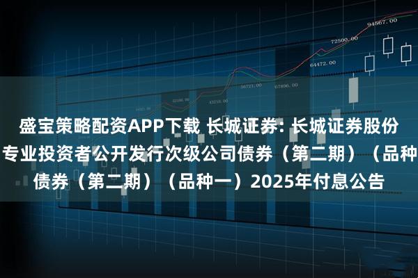盛宝策略配资APP下载 长城证券: 长城证券股份有限公司2024年面向专业投资者公开发行次级公司债券（第二期）（品种一）2025年付息公告