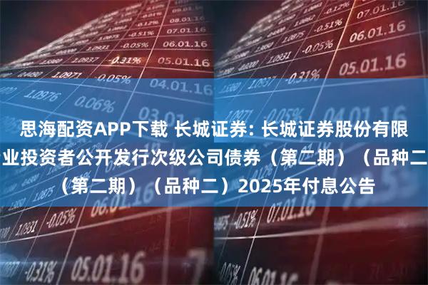 思海配资APP下载 长城证券: 长城证券股份有限公司2024年面向专业投资者公开发行次级公司债券（第二期）（品种二）2025年付息公告